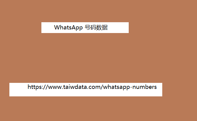 WhatsApp 号码数据